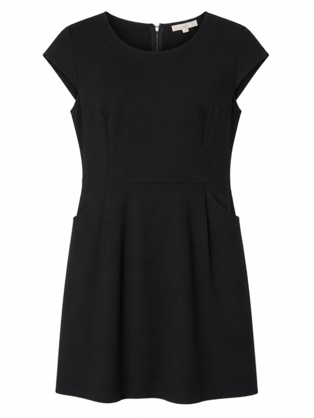Loft Size 14 Black Twill Office Witchy Short Sleeve Sheath Dress